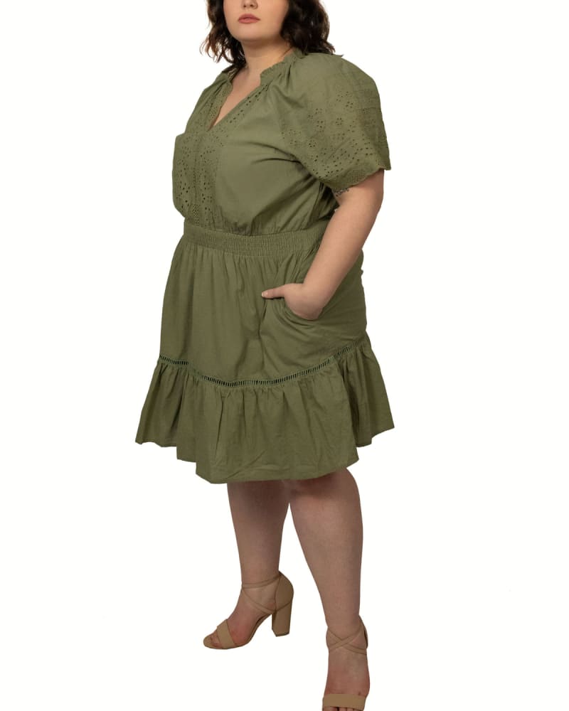 Isabella belted ruffle hem dress deals